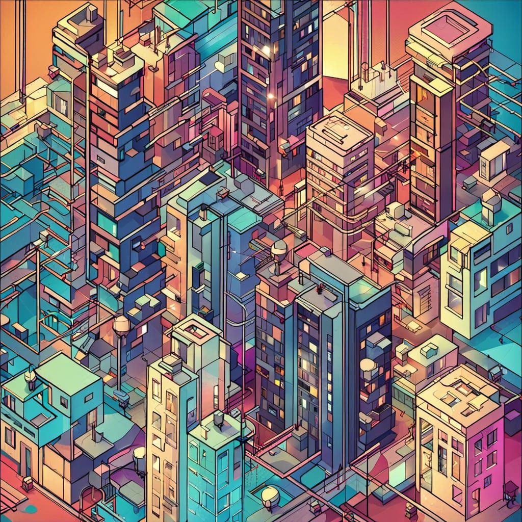 Isometric buildings and architecture