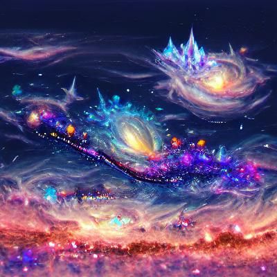 Fantasy Galaxy with Colorful Nebulas and Stars