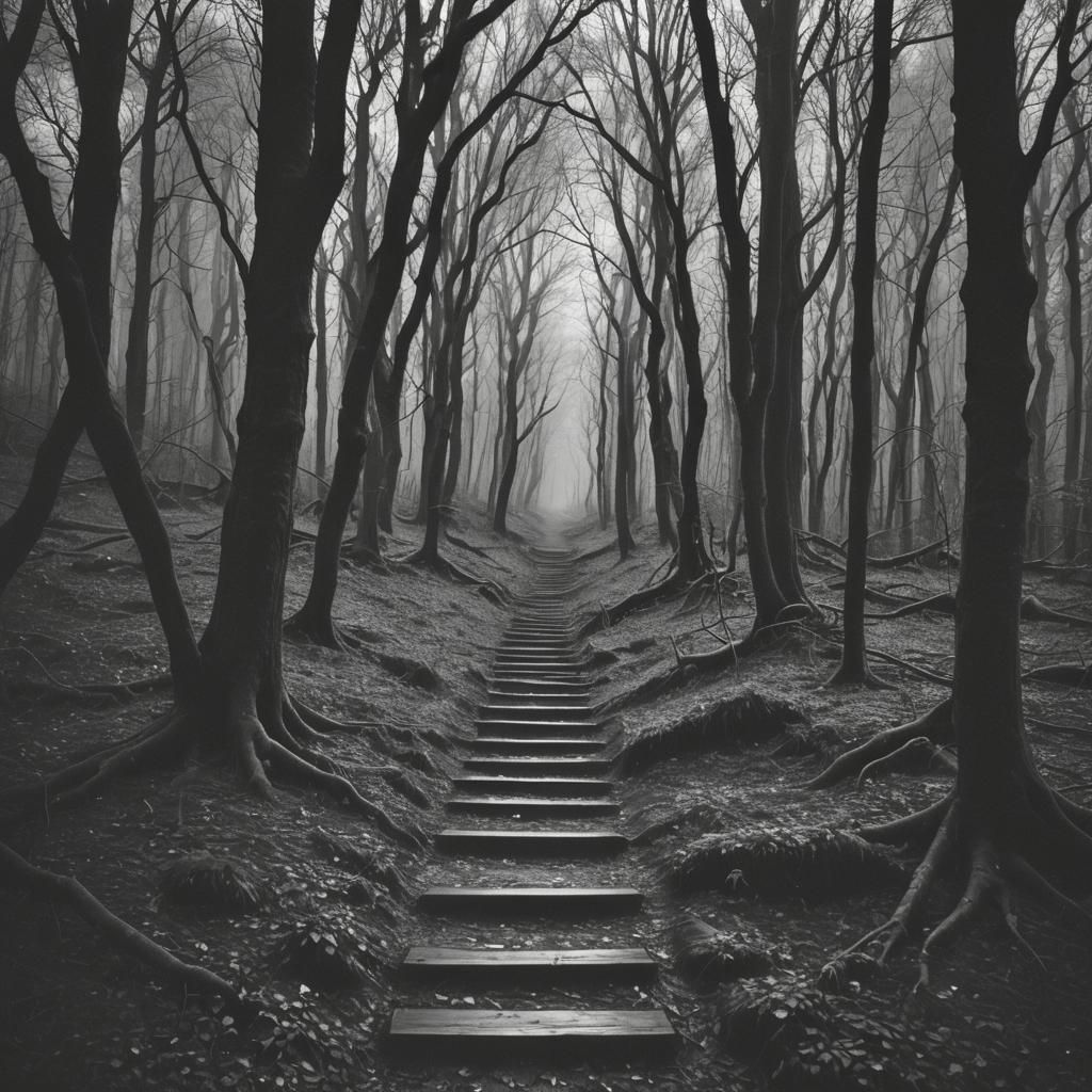 Moody Dark Forest Dreamscape in Hyperrealistic Detail