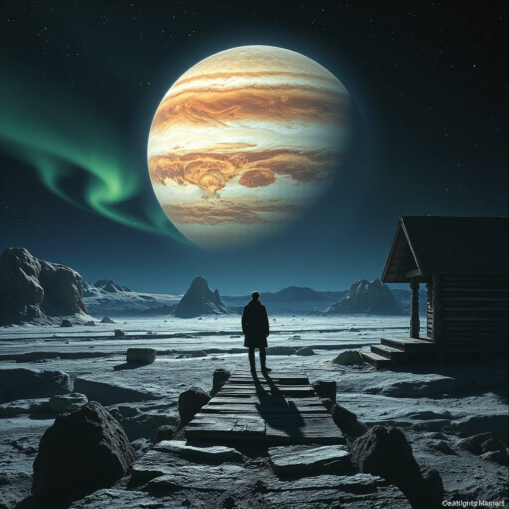 Cosmic Pioneer on Callisto's Frosty Shore