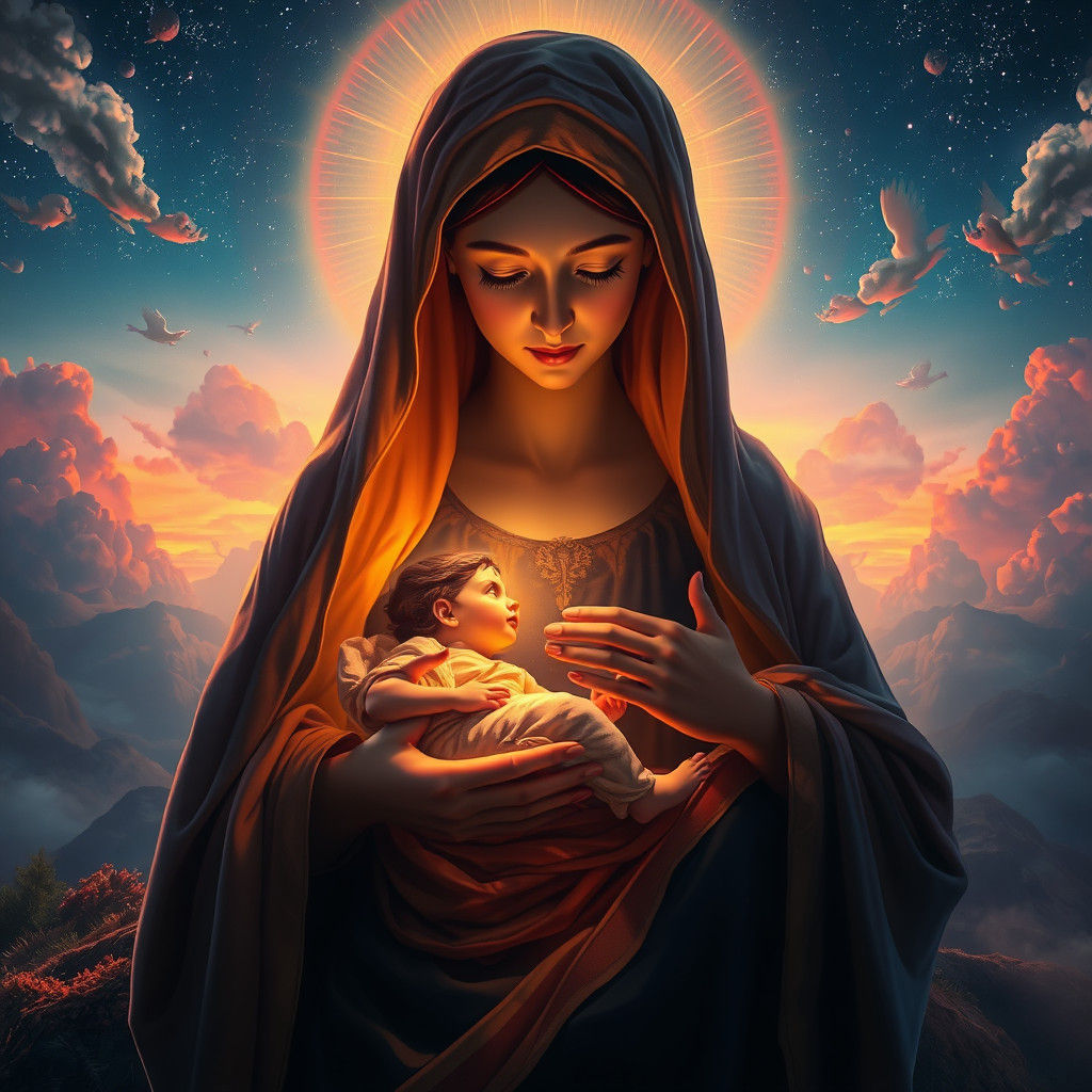 Baby Jesus in Dreamlike Surrealist Style