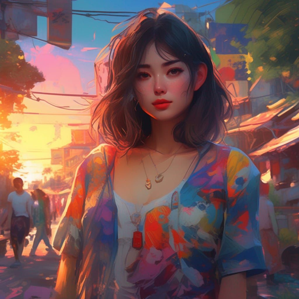 Hyperdetailed Portrait in Vibrant Triadic Colors