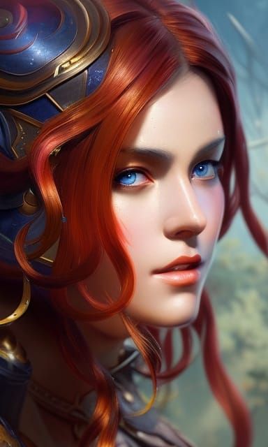 Fantasy Elf Portrait in Gouache and Watercolor Style