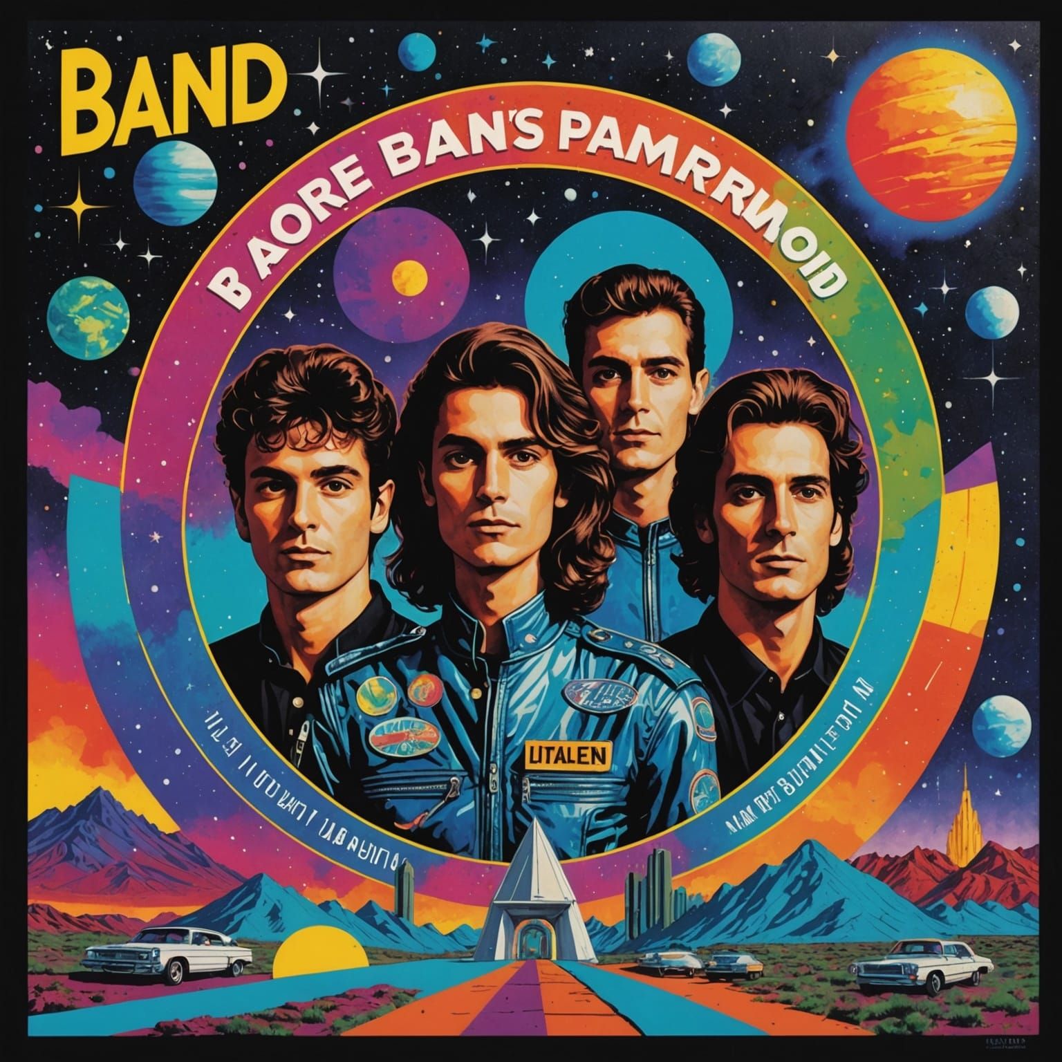 Pop Art Album Cover: Holographic Cosmic Collage