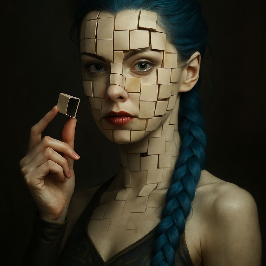 Captivating Portrait of Jinx with Disassembled Face