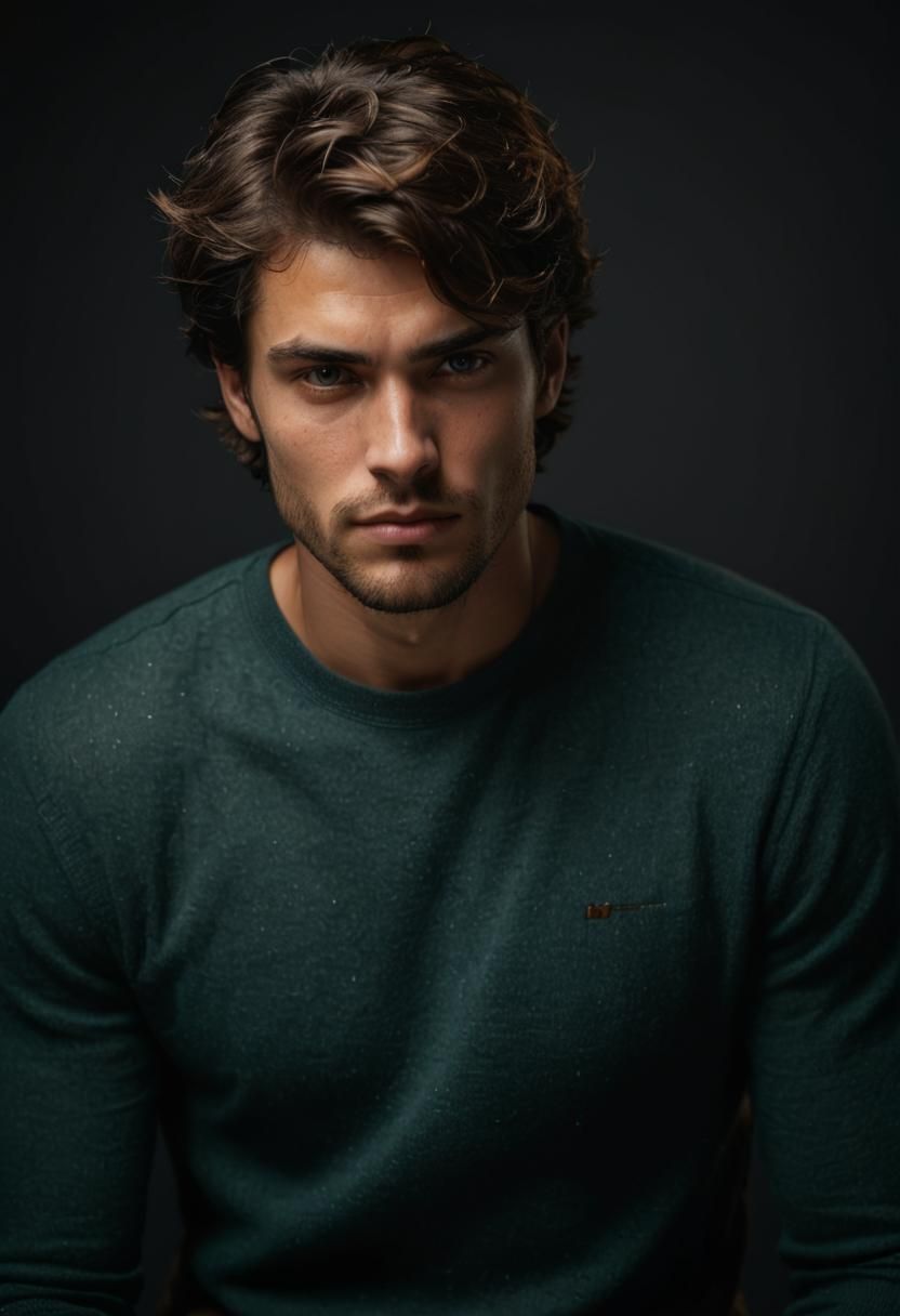 Hyperrealistic Portrait of a Young Man in Digital Art Style