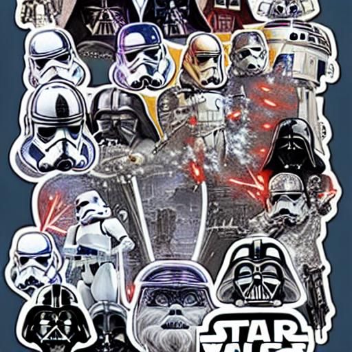 star wars sticker white background 
 by James Gurney