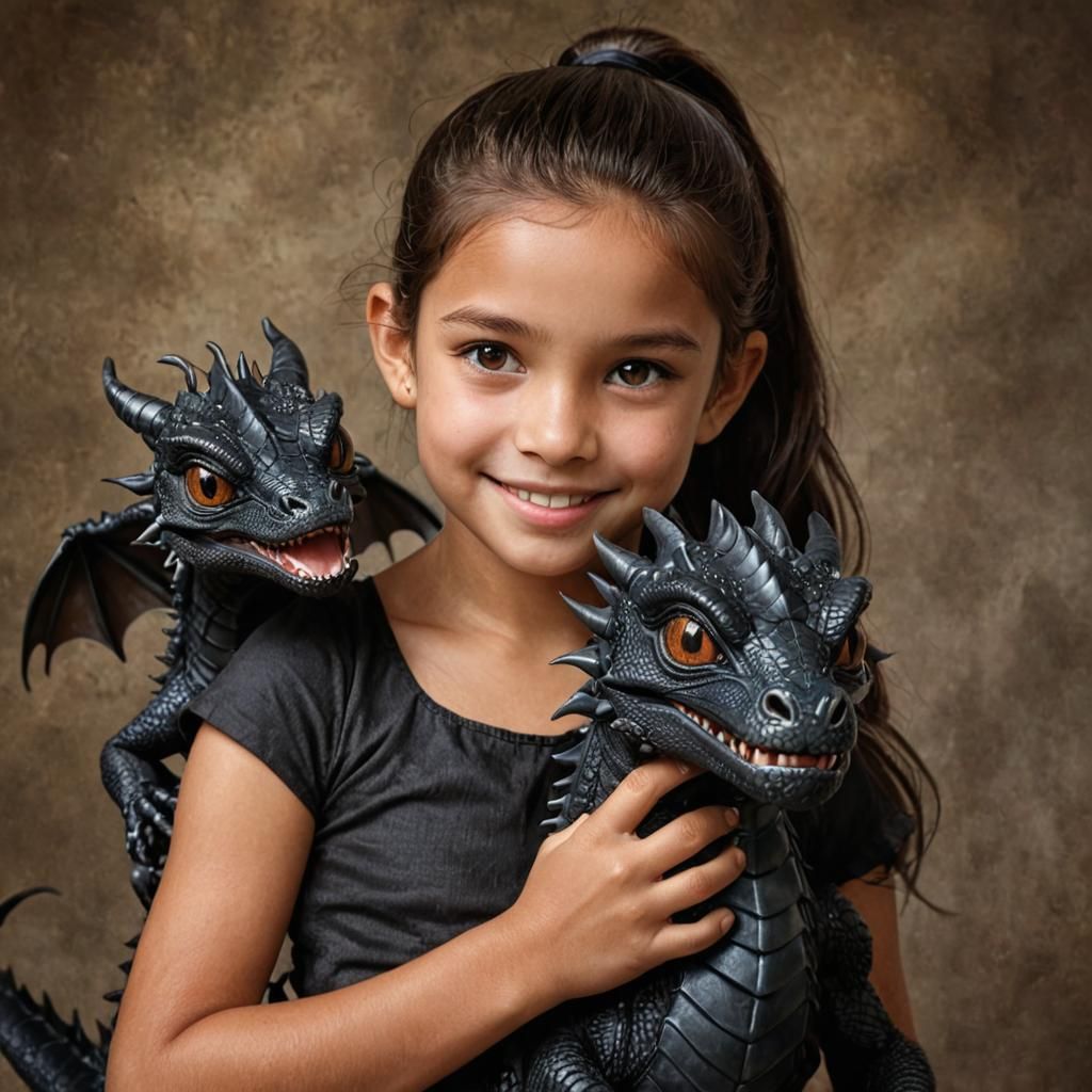 Portrait with dragons