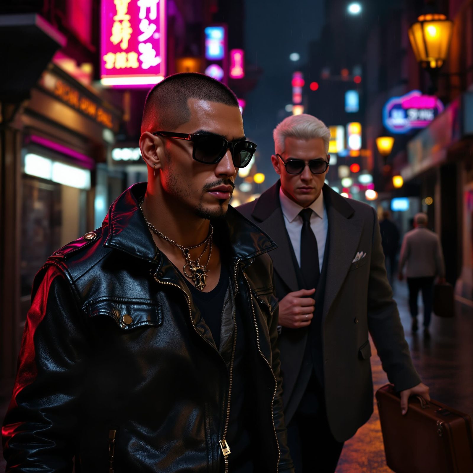 Neon Cityscape: A Dark Fantasy Journey