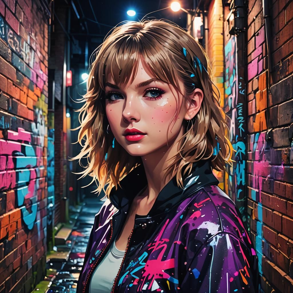 Dramatic Anime Portrait in Surreal Urban Setting