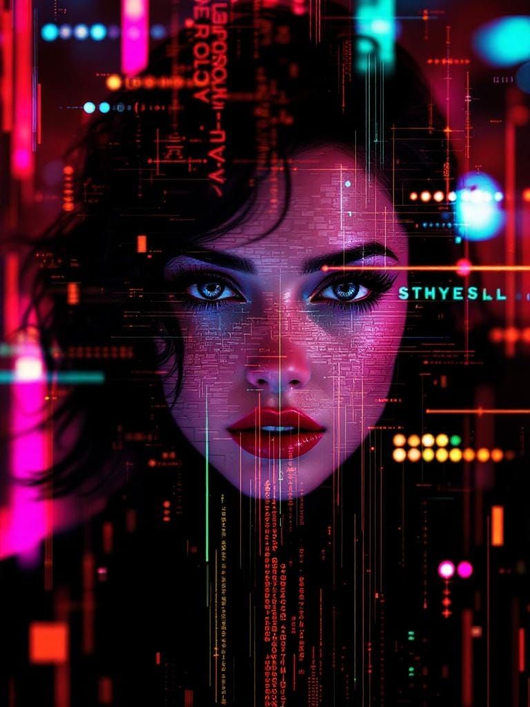 Glitch Photo with Fractal Math and Digital Overlay