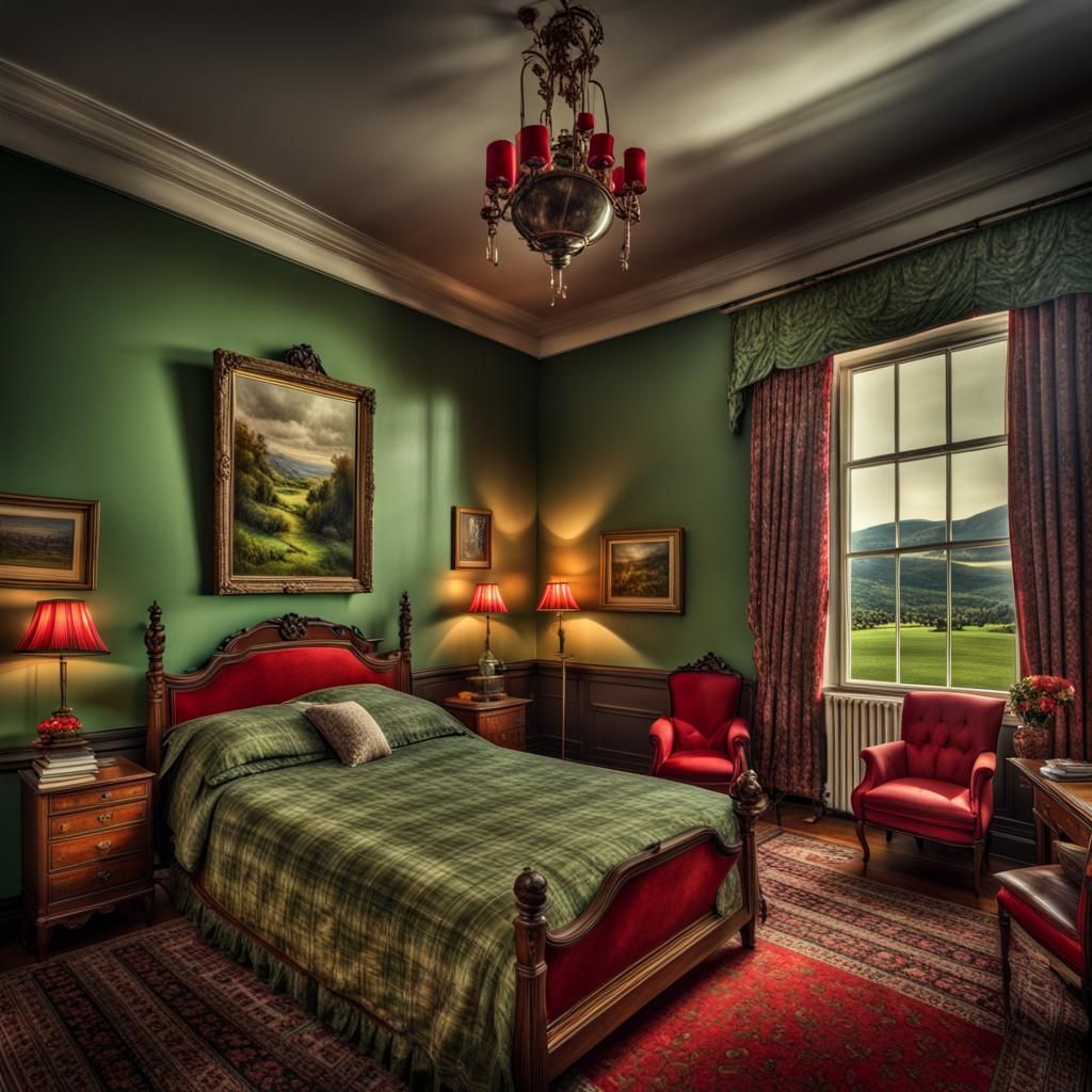 Scottish tartan bedroom