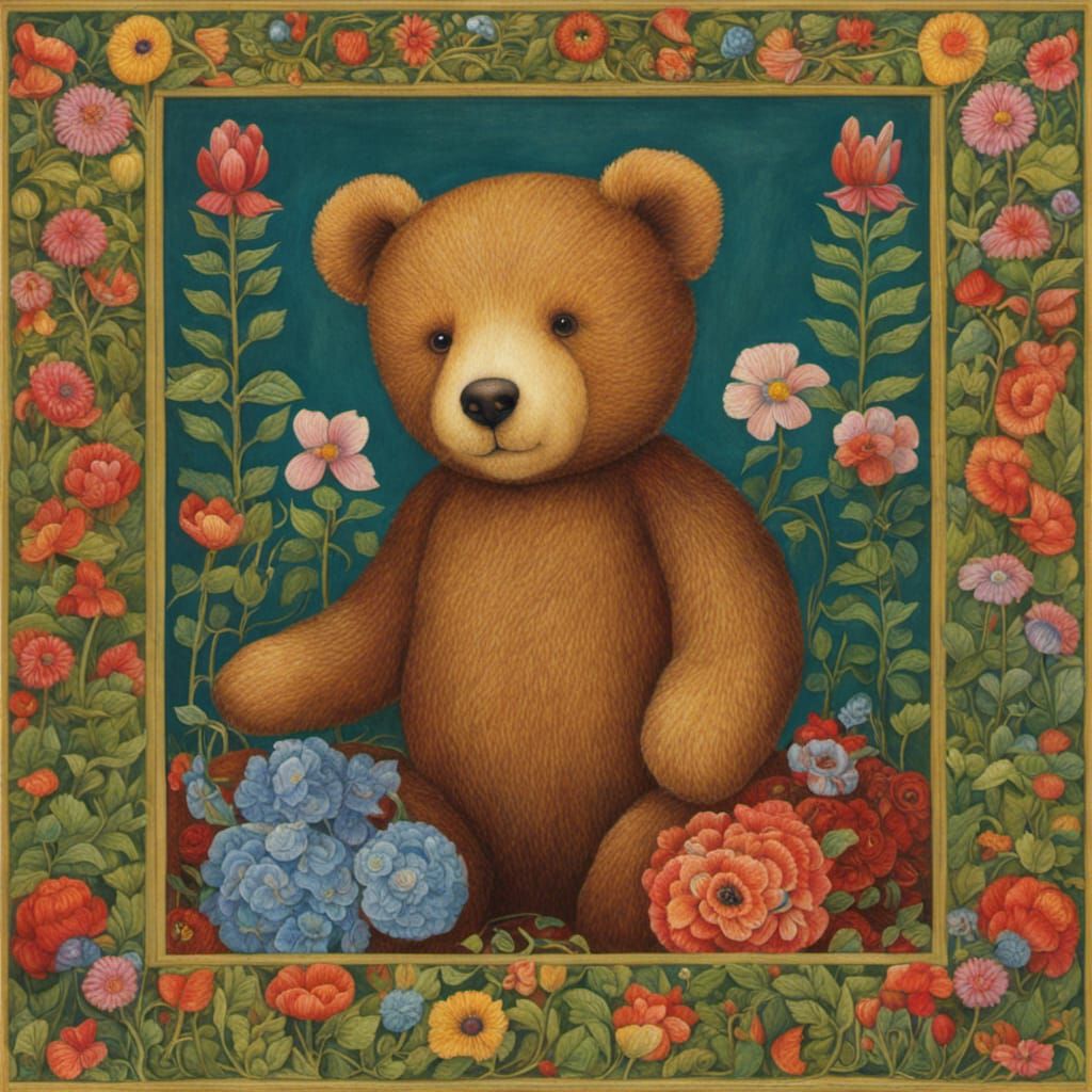 Teddy Bear in Jane Hissey Style