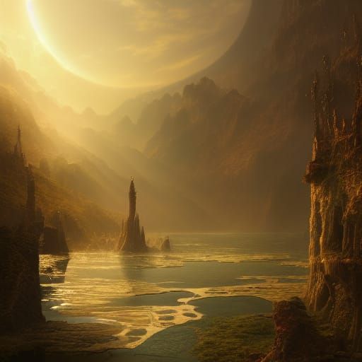 Epic Cinematic Sun Digital Matte Painting