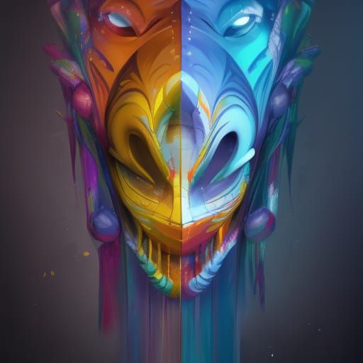 Detailed Turkish Masks in a Splash Art Style