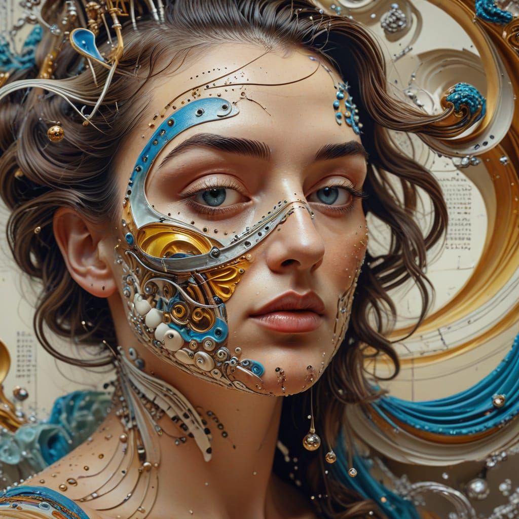 Surreal Zentangle Portrait: Woman of Music