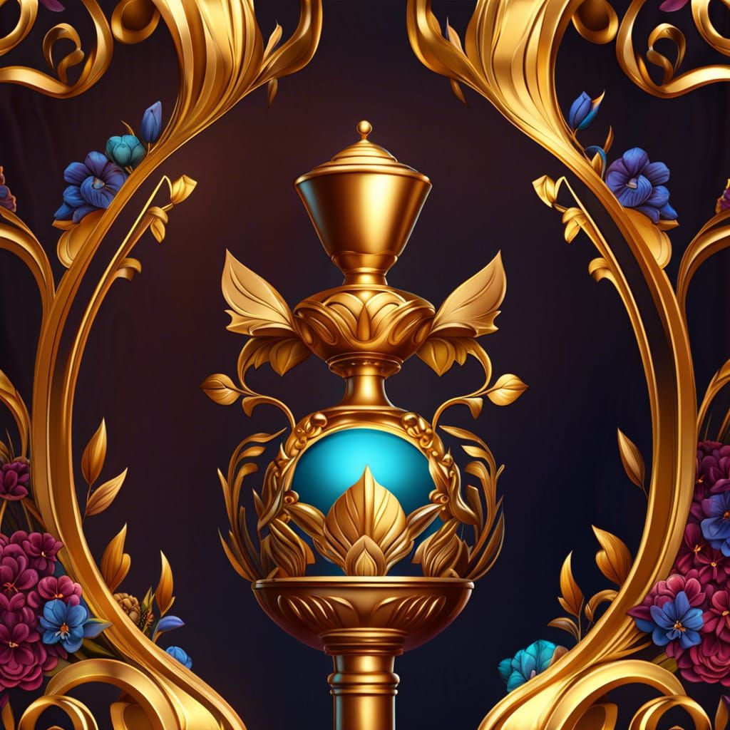 Golden Cartoon Trophy with Floral Lady Topper