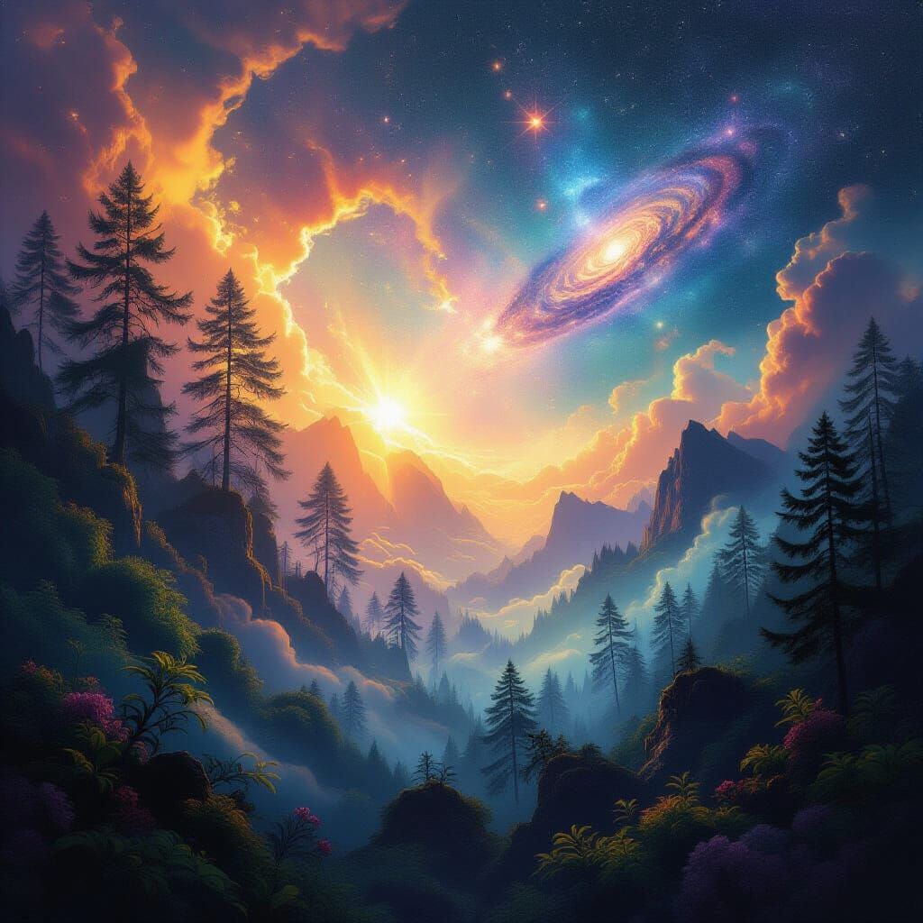 Nature's Breath: A Fusion of Art and Cosmic Light