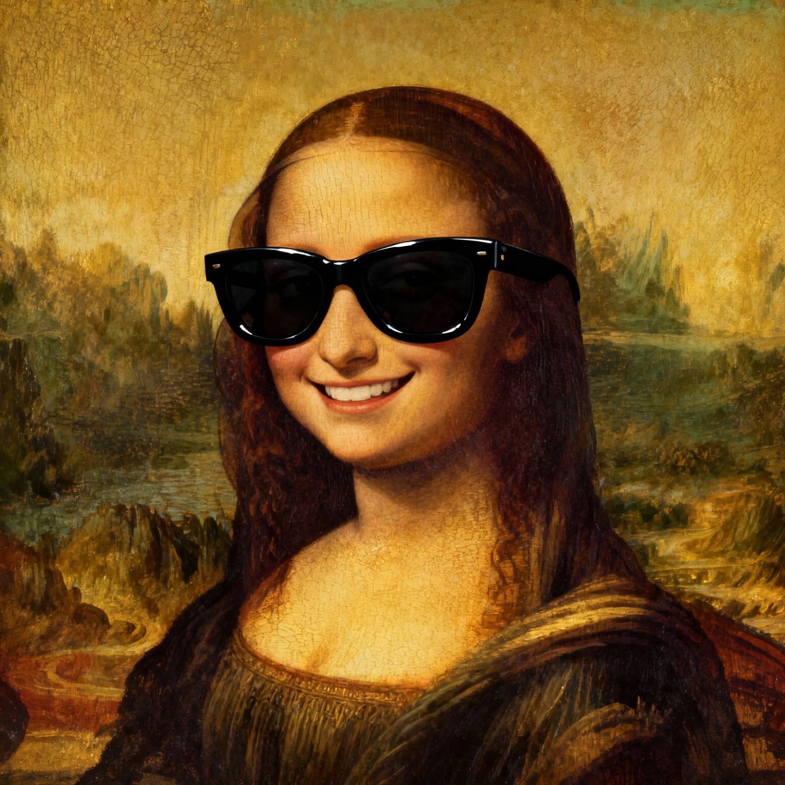 Mona Lisa Caricature in Pop-Art Style