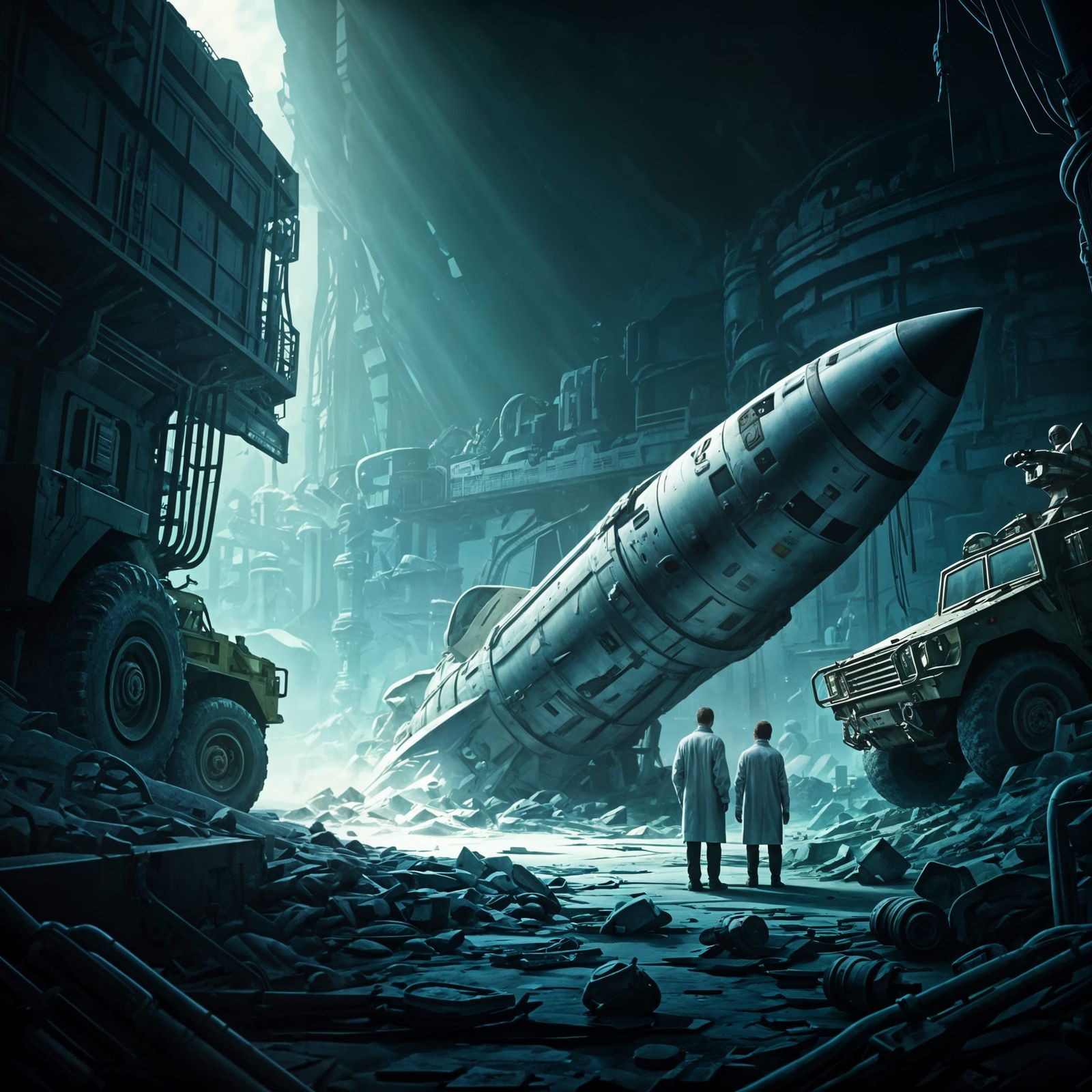 Scientists Examine Crashed Alien Spaceship