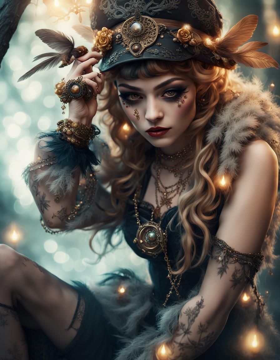 Bohemian Pixie Pirate in Retro Pinup Style