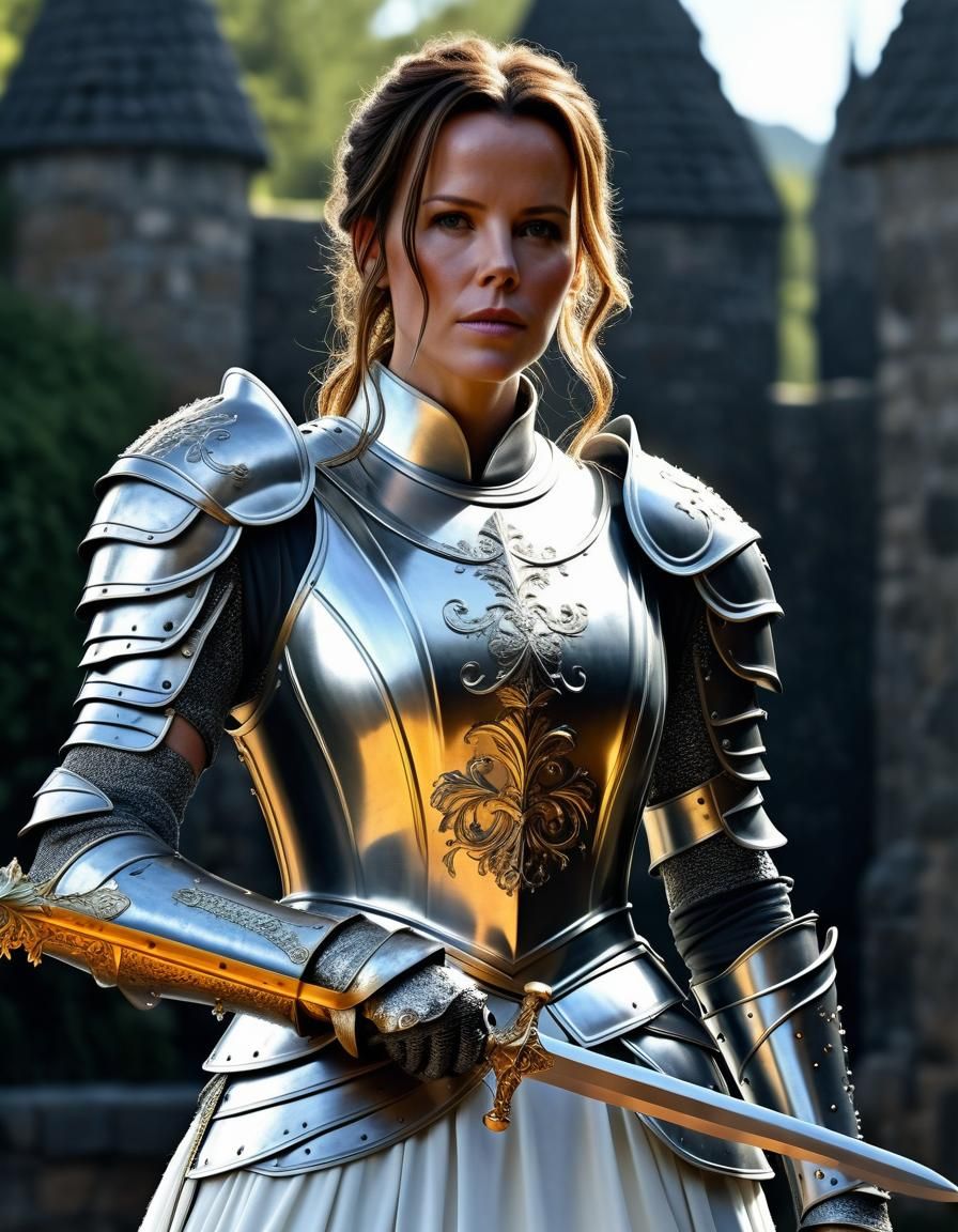 Kate Beckinsale as Medieval Knight Queen in Armor
