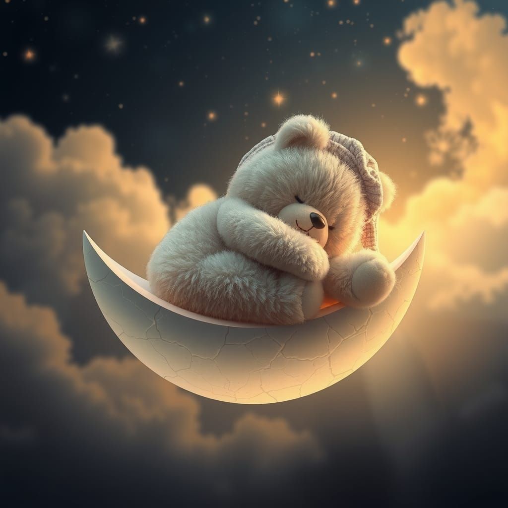 In a dreamy, ethereal scene, a super fluffy, intricately det...