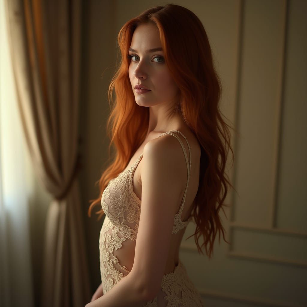 Sultry Elegance in Refined Lace Attire