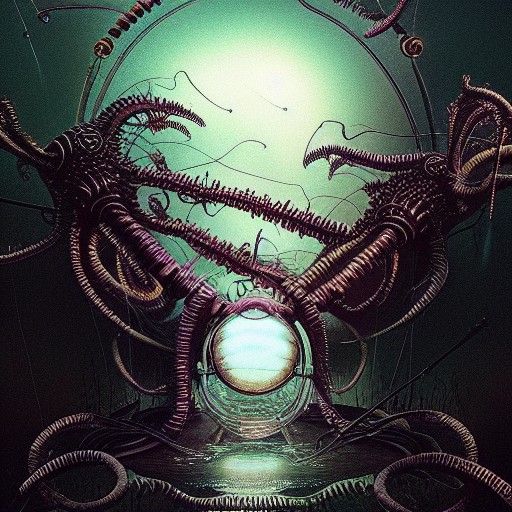 Surreal Fly Swarm: Steampunk Vaporwave Dream