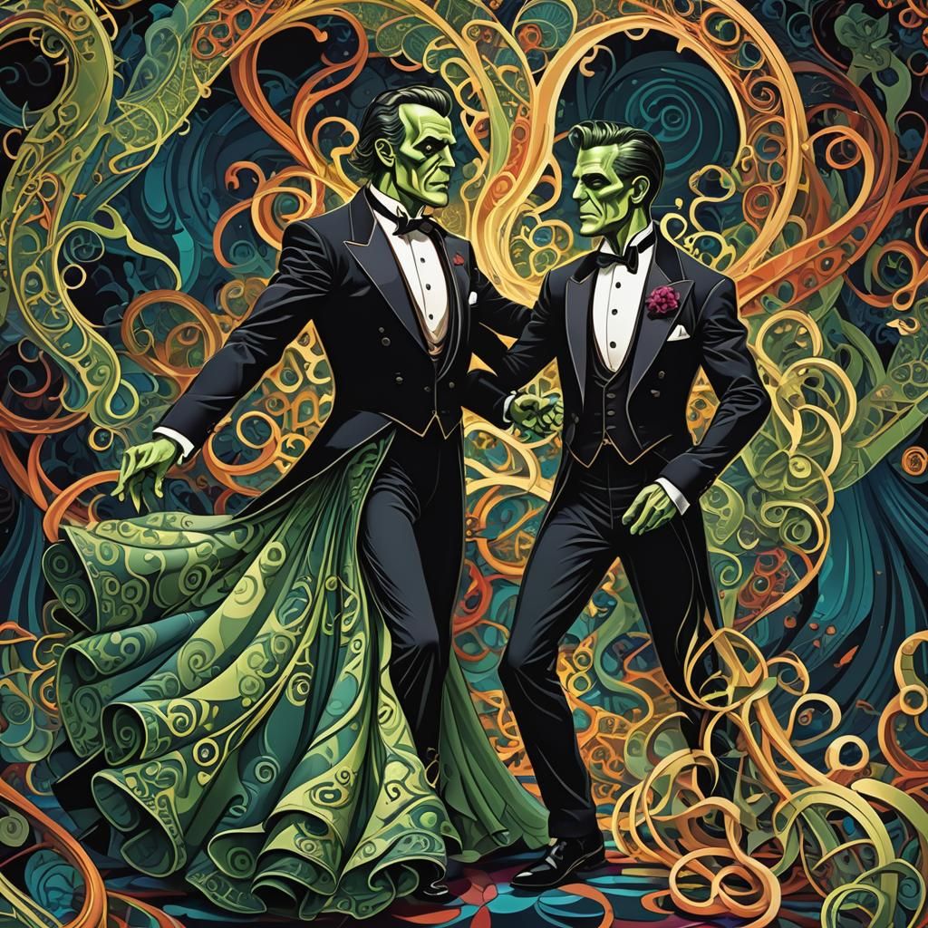 Frankenstein and Medusa Dance: Abstract Fractal Art