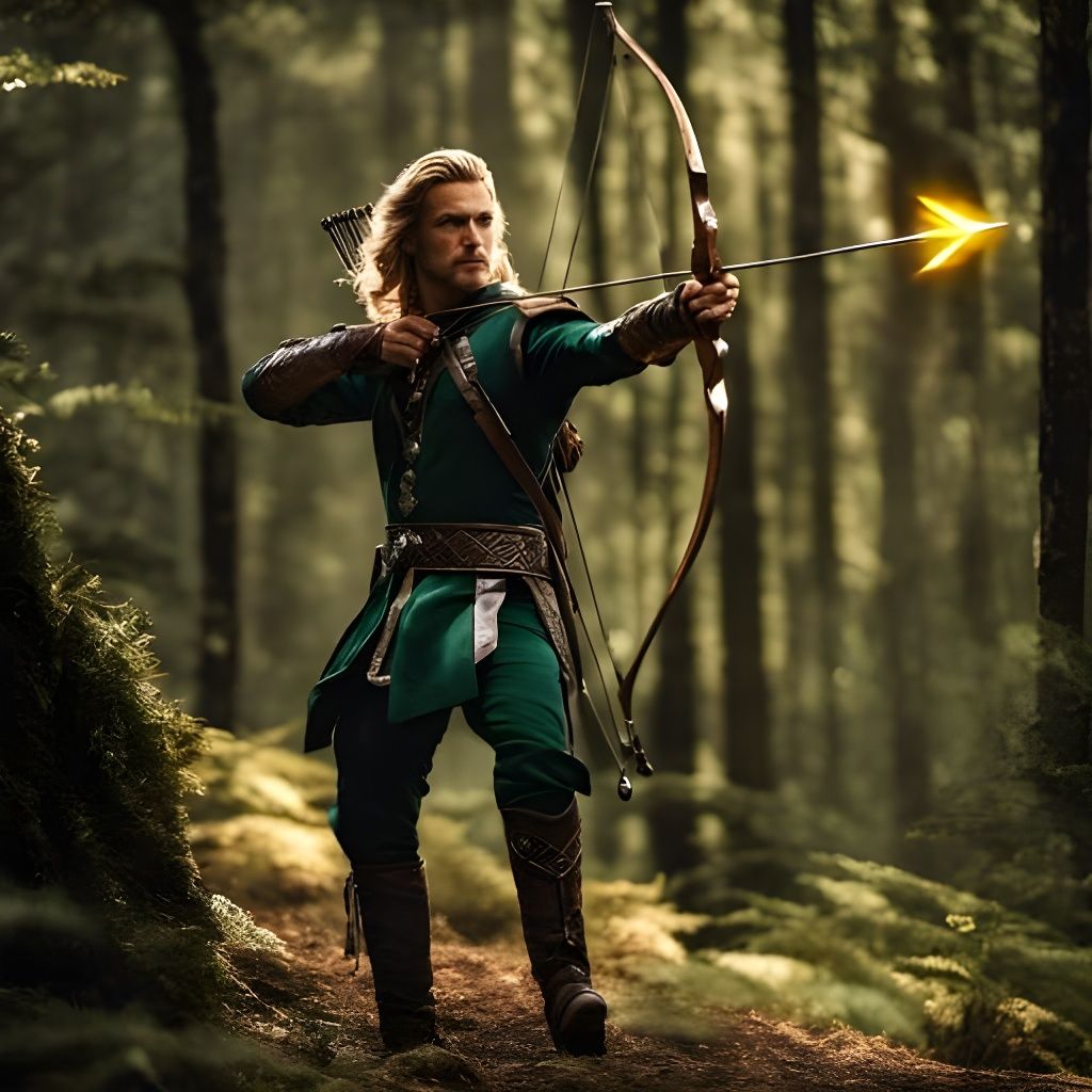 Magical Golden Arrow with Yellow Energy