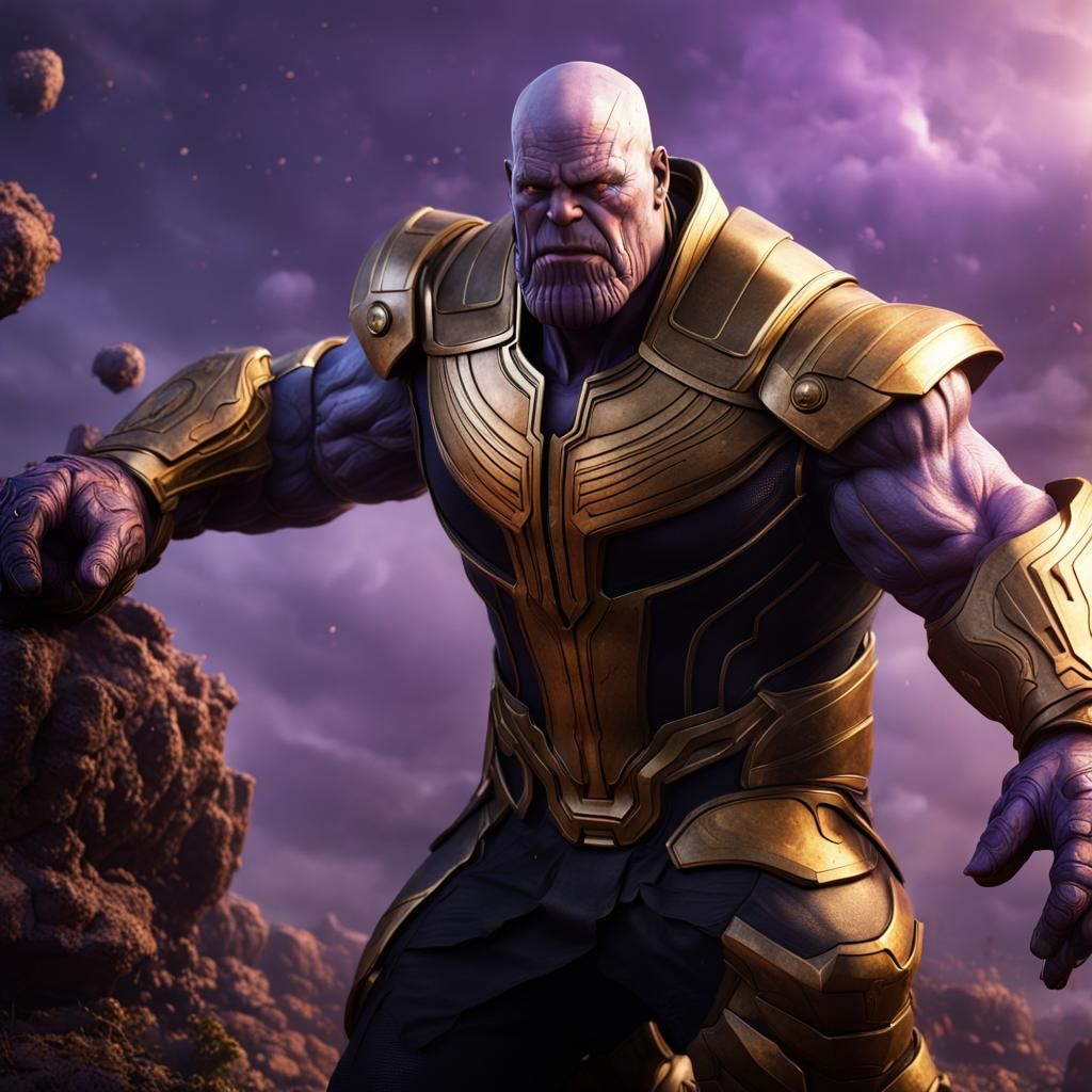 Detailed Matte Painting of Thanos in 8K