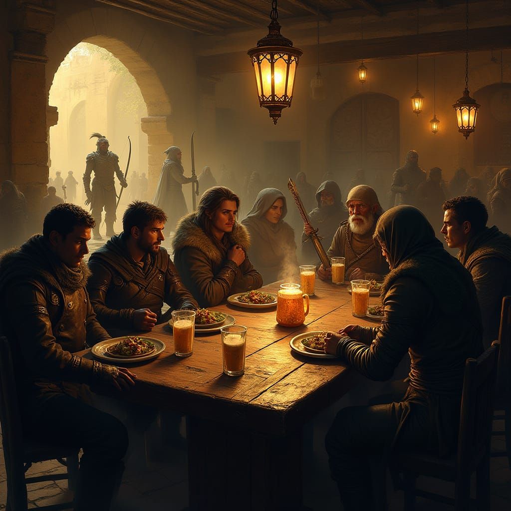 Tavern Scene in a Fantasy Realm