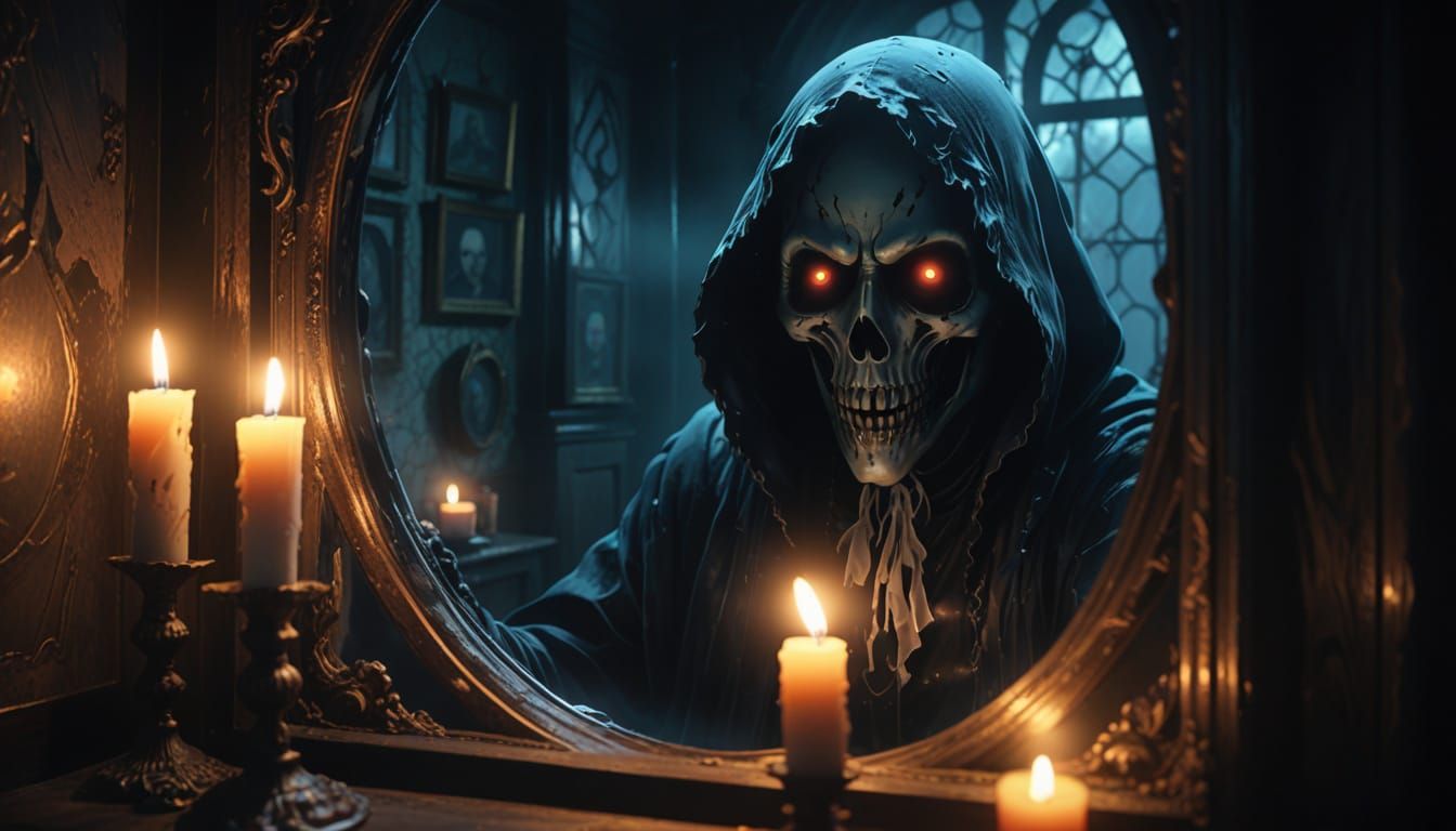 Anime Ghost Emerges from Haunted Mirror