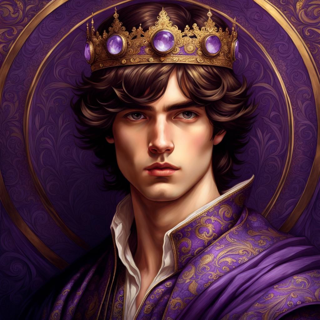 Crowned Man in Brocade: Fantasy Art
