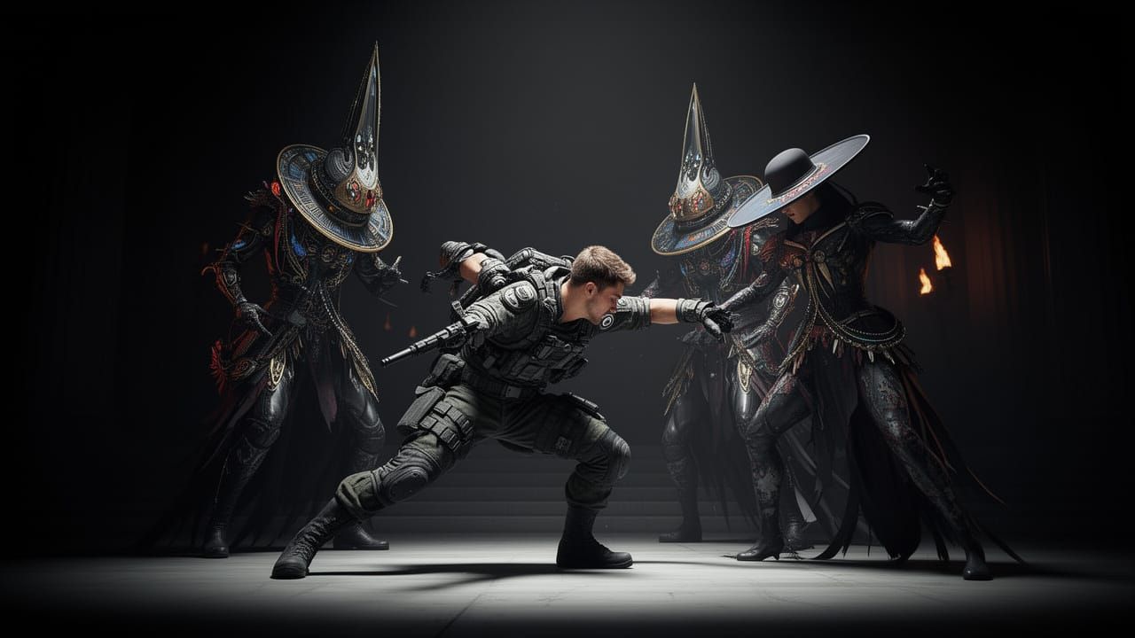 Tactical Player Fights Bizarre Foes in Dark Room