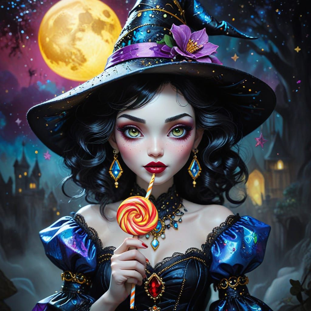 Wicked Witch Sucker in Baroque Noir Art