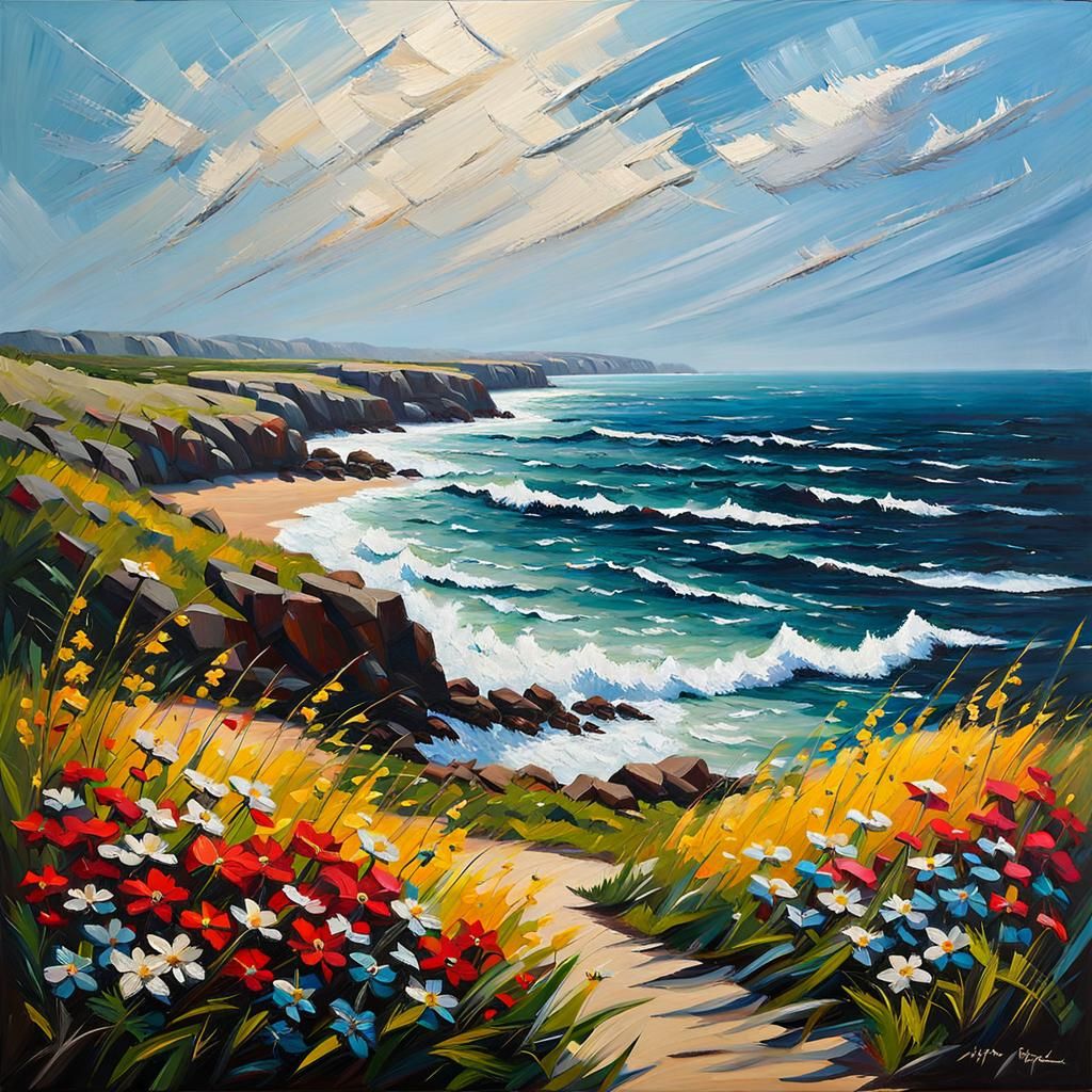Windy day on the coast