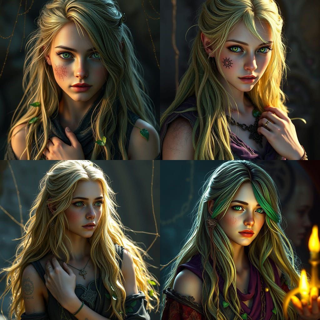 Ethereal Priestess in Dark Fantasy Realm