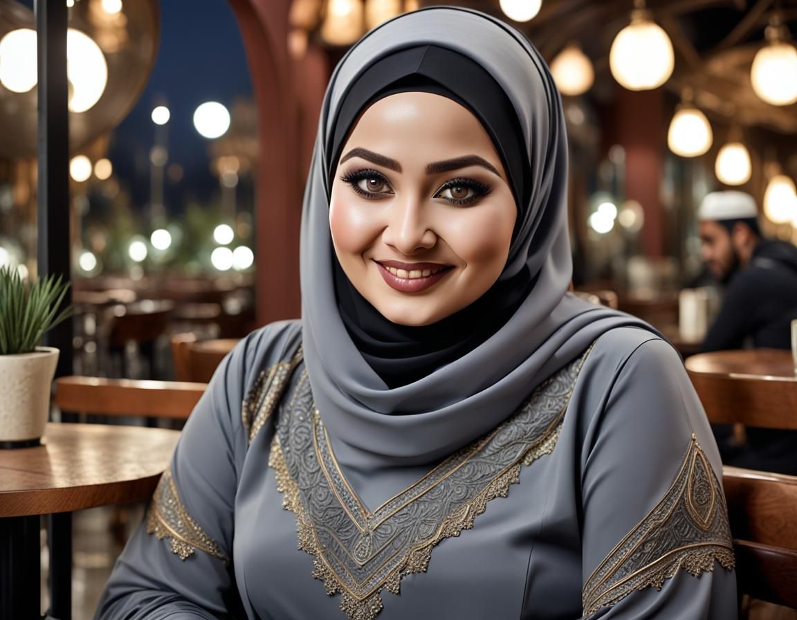 Intricately detailed 30 years old hijabi