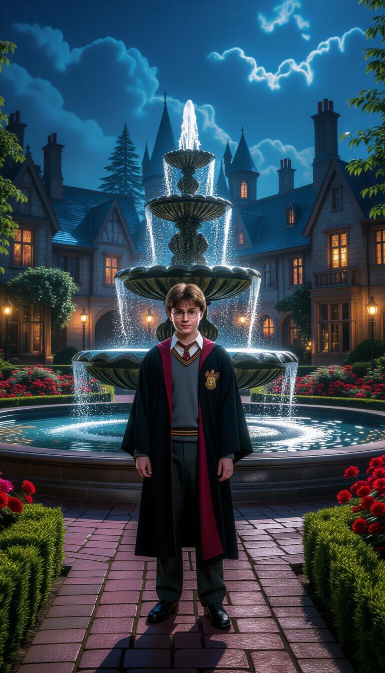 Harry Potter in Ethereal Garden with Dynamic Lighting