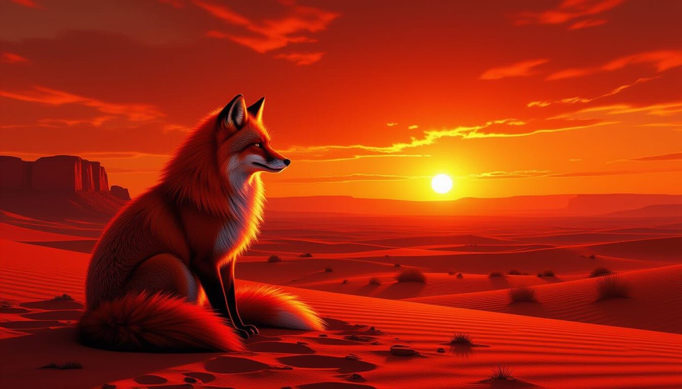 Magnificent Fire Red Landscape in Photorealistic Style
