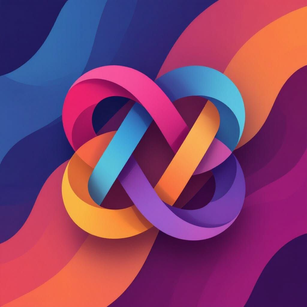 Modern Overlapping Letters Logo in Vibrant Gradient Style