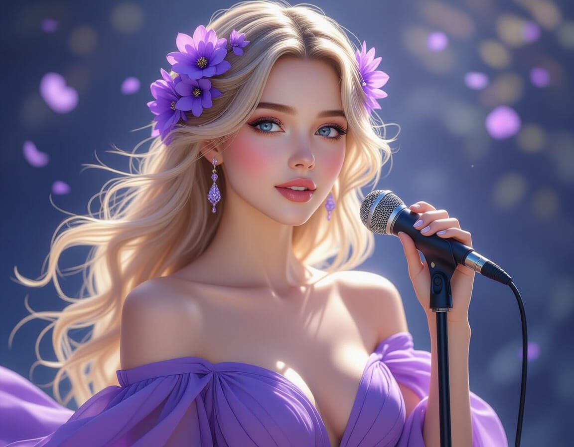 Ethereal Singer in Art Nouveau Style