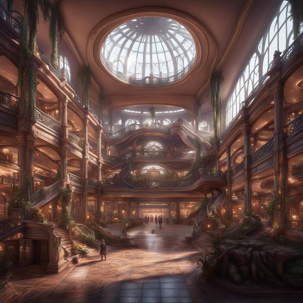 Mall Interior Transformed into Housing, Detailed Concept Art