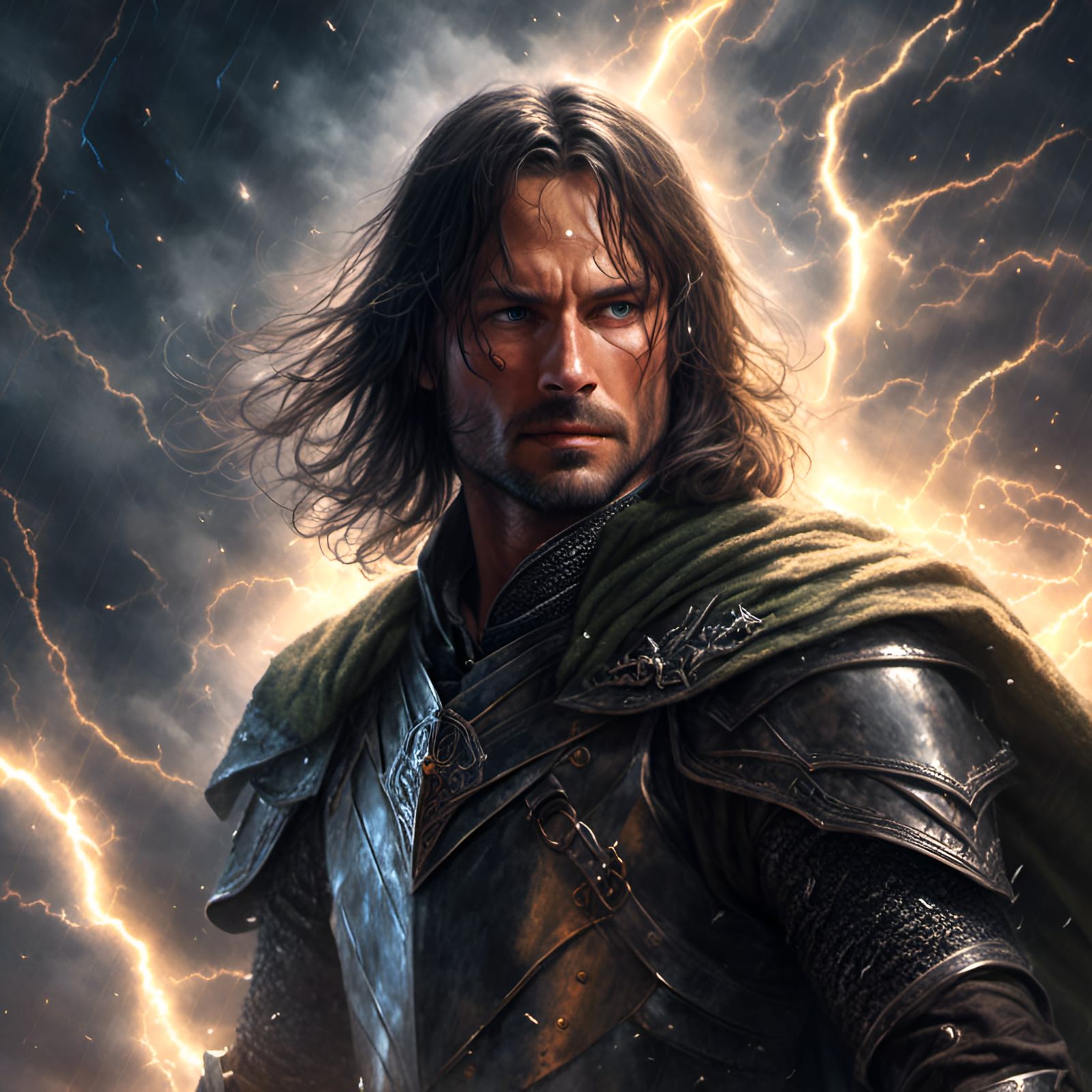 Aragorn Portrait in Epic Fantasy Style
