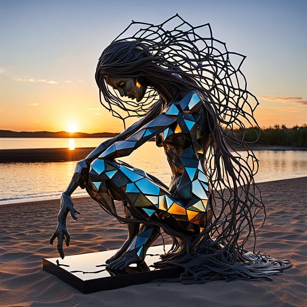 Surreal Fragmented Sculpture Celebrating Resilience and Auth...