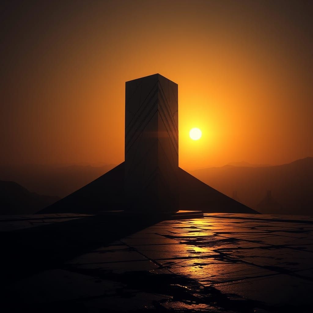 Monolithic Structure Emerges from Darkness in Science Fictio...