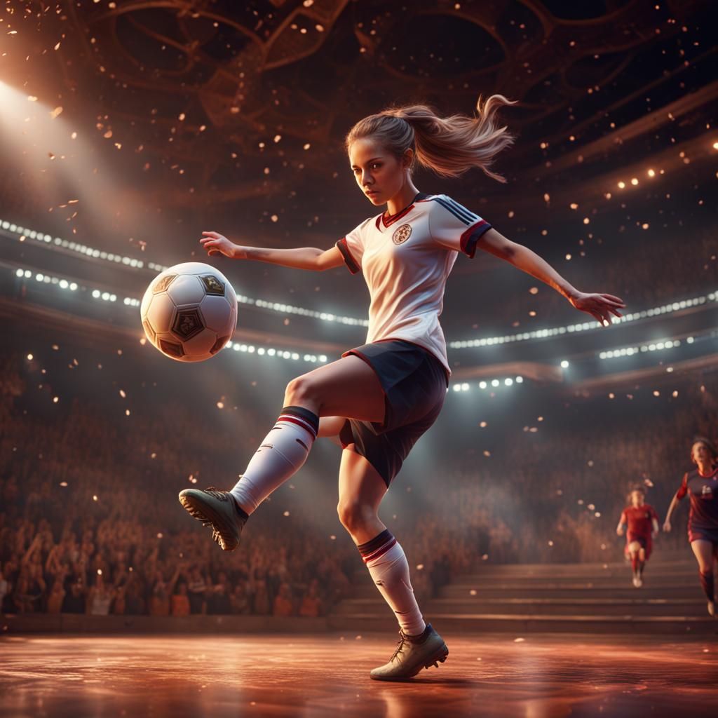 Girl Plays Soccer Onstage: Fantasy Concept Art
