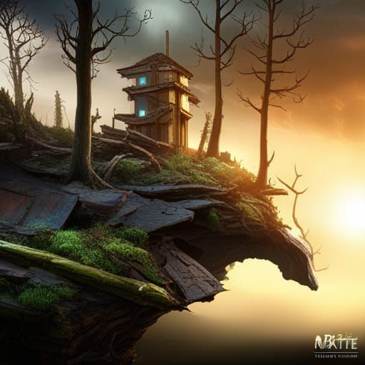 Tornado Devastation in a Forest: Detailed Matte Painting
